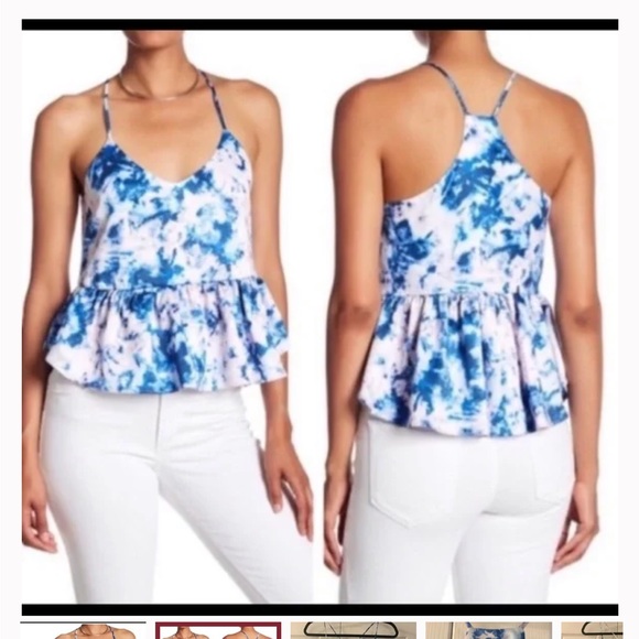 Anthropologie Ro & De Tie Dye Peplum Tank Top Small - Picture 2 of 5